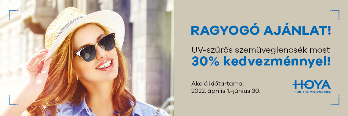 Hoya UV szűrős szemüveglencsék 30% kedvezménnyel